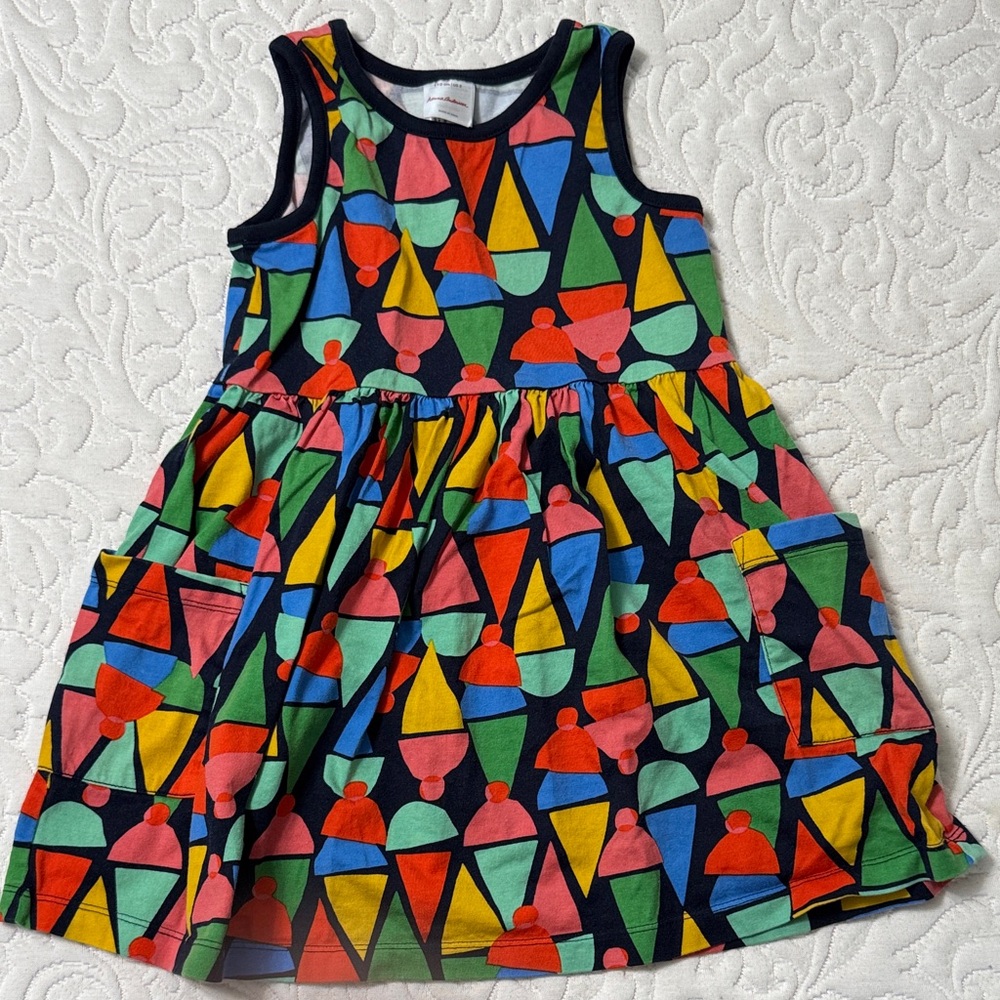 Hanna Andersson Colorful Geometric Ice Cream Pocket Dress - Size 5